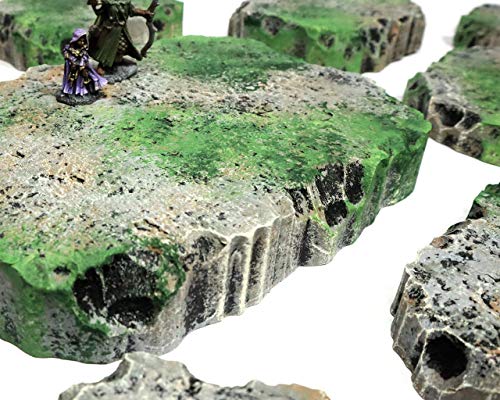 Mossy Stone Stacking Modular Hills Set - - Handmade Terrain for Tabletop War Games and TTRPGs
