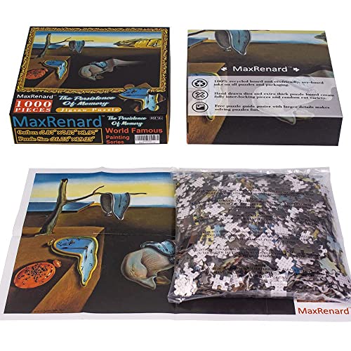 MaxRenard Game 1000 Pieces Jigsaw Puzzle Fine Art Collection Toy Salvador Dali The Persistence of Memory - color: A036