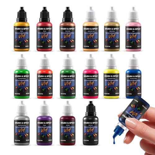 VM Water-Based War Colors Miniature Paint Set -16 Bottles x 20ml (0.67 fl.oz.) Figurine Acrylic Paint Kit,Plastic Model Painting for Brush and Airbrush (War Color Set 16 Bottles) - color: War Color Set 16 Bottles