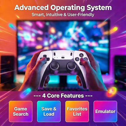 Retro Gaming Console Enjoy a Classic Gaming Experience Plug & Play Retro Game Tv Console Stick HDMI 4K Dual 2.4G Wireless Controllers Emulators