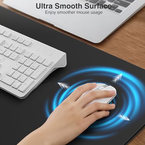 Magnetic Wireless Charging Mouse Pad, 27.5"x11.8" in, Black | Gaming Desk Mat with Superior Stitched Edges, Non-Slip Base, Waterproof Smooth Desk Writing Pad for Gamer, Office & Home - color: Black-27.5"x11.8"