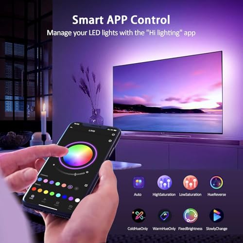 Nexillumi HDMI LED Lights for TV, 32.8ft TV LED Backlight for 70-100 Inch, RGB LED Strip Lights Behind TV, APP Remote Control Music Sync TV Led Lights for Bedroom - size: HDMI 32.8ft for 55"-85" TV