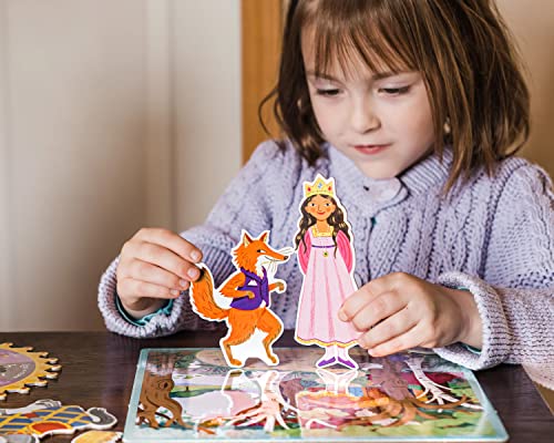 eeBoo Fairytale Spinner Game, Story Building Game, Ages 5+, 2-4 Players | Introduces storytelling & creative thinking. Includes spinner & thematic pieces to create your own story. 15 minute game play - style: Fairytale