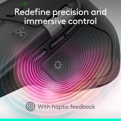 Logitech MX Master 4 for Mac, Ergonomic Bluetooth Mouse with Advanced Performance Haptic Feedback, Ultra-Fast Scrolling, USB-C Charging, MacOS, iPadOS, Windows - Space Black - color: Space Black