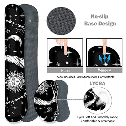 ToLuLu Extended Gaming Mouse Pad, Memory Foam Keyboard Mouse Wrist Rest | Ergonomic Support Set, Large Desk Mat with Stitched Edges, Non-Slip Base Mousepad for Home Office Game and Study, Moon & Sun - color: Moon & Sun