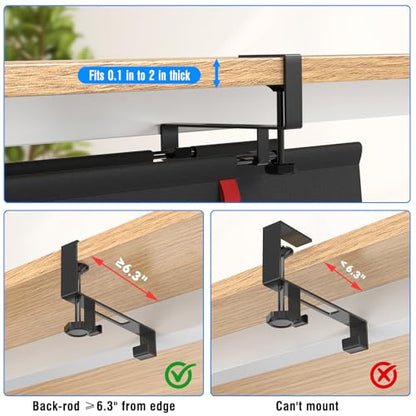 No Drill Under Desk Cable Management Tray, 28" Cord Management Tray with Cable Loop, Upgraded Oxford Fabric Wire Management for Standing Desk - No Damage to Table - size: 28 inch