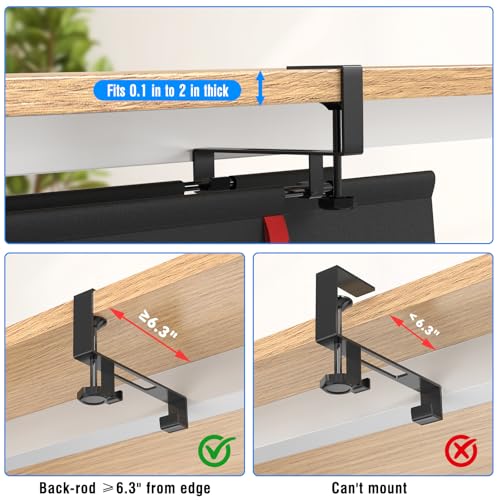 No Drill Under Desk Cable Management Tray, 48" Cord Management Tray with Cable Loop, Upgraded Oxford Fabric Wire Management for Standing Desk - No Damage to Table - size: 48 inch