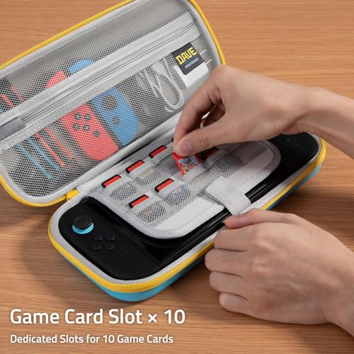 FUNLAB Switch 2 Carrying Case Compatible with Nintendo Switch 2/1/OLED, Portable Hard Shell Switch Carry Case with 10 Game Card Slots for Travel, Dave the Diver Official Licensed, Sky-Blue - color: Sky-Blue
