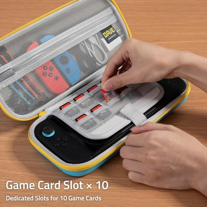 FUNLAB Switch 2 Carrying Case Compatible with Nintendo Switch 2/1/OLED, Portable Hard Shell Switch Carry Case with 10 Game Card Slots for Travel, Dave the Diver Official Licensed, Sky-Blue - color: Sky-Blue