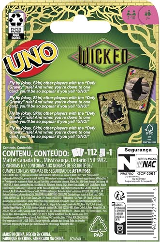 Mattel Games UNO Wicked Card Game for Kid, Adult & Family Nights, Parties, Travel & Camping, Inspired by the Movie - style: UNO Wicked