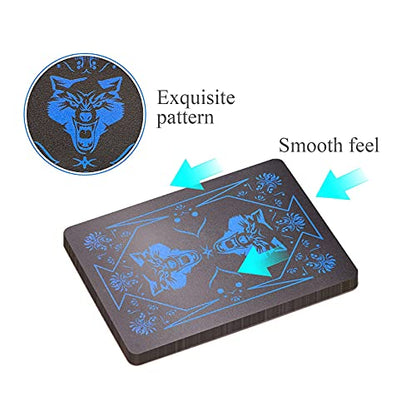 ACELION Waterproof Playing Cards, Plastic Playing Cards, Deck of Cards, Gift Poker Cards (Black Wolf) - color: Black Wolf