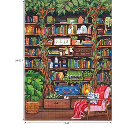 RoseArt Hobby Haven Bookshelf 1000 Piece Jigsaw Puzzle | 19.25" x 26.625" Finished Size, Fully Interlocking Pieces, Bonus Poster Included, Made in USA - style: Bookshelf