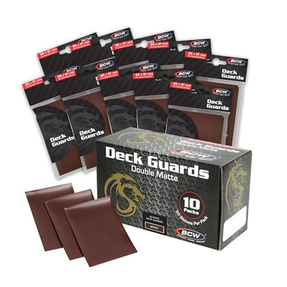 BCW Deck Guard Double Matte Card Sleeves – 500 Count (10 Packs of 50) – Acid-Free, No PVC – Fits 2.5" x 3.5" Game Cards – Archival Safe Card Protection – Brown - color: Brown