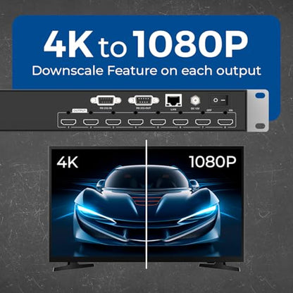 OREI 8x8 HDMI Matrix Switch – 4K@30Hz, EDID, RS-232, WebGUI, IR, HDCP 2.2 | HDMI Matrix 8x8, 4K HDMI Switch – 4K to 1080p Downscaling, 8 Presets, Dolby Atmos, DTS:X, Rack Mount - size: 8X8 Matrix Switch