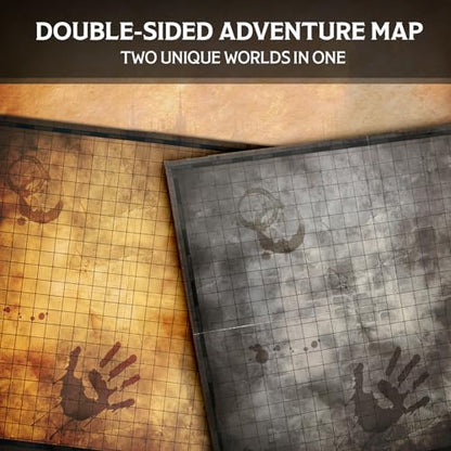 FantasyDice Foldable 1" Grid Battle Map Double Sided Dry Erase 24 x 36 Mat for Tabletop RPG Perfect for Dungeons and Dragons DND Pathfinder Call of Cthulhu Warhammer 40K Portable with PVC Zipper Bag