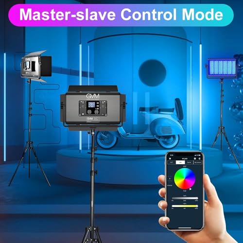 GVM 1500D RGB LED Video Light, 75W Video Lighting Kit with Bluetooth Control, 3 Packs Led Panel Light for Photography, YouTube Studio, Video Shooting, Broadcasting, Conference, 1128 Led Beads - size: 1500D3L