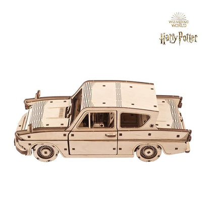 UGEARS Wooden 3D Puzzles for Adults - Flying Ford Anglia Harry Potter Puzzle 3D – Harry Potter Flying Car Building Kits for Adults DIY Model Kit with Spring Drive - style: Flying Ford Anglia