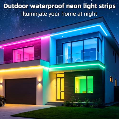 segrass 16.4ft RGB LED neon Rope Lights LED neon Strip Lights Waterproof Flexible Neon LED Strip Lights,Led Lights for Bedroom - size: 16.4FT