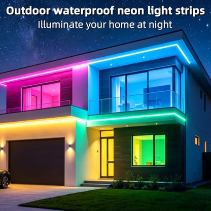segrass 16.4ft RGB LED neon Rope Lights LED neon Strip Lights Waterproof Flexible Neon LED Strip Lights,Led Lights for Bedroom - size: 16.4FT