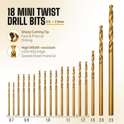 Pin Vise Hand Drill Manual with Micro Drill Bits, Jewelry Drill for Resin - style: Core – 18 Bits