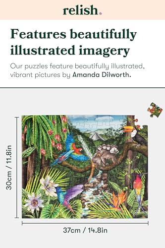 Relish 100 Piece Puzzles for Adults, Jungle Life Dementia Jigsaw Puzzle, Dementia Products for Elderly - style: Jungle Life