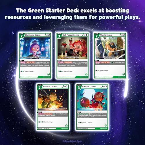 CookieRun Trading Card Game: Starter Deck Green | 2 Player Competitive TCG | 20 Minutes | Includes 60 Cards - style: Green