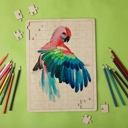 Mr. Pen- Blank Wooden Puzzle, 100 Pieces, 14.2" x 10.6" | Wooden Blank Puzzles to Draw on - size: 100 pcs, 14.2" x 10.6"