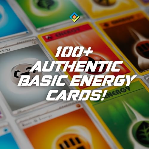 Poke Energy Cards Bundle, 100 Cards with TCG Deck Box