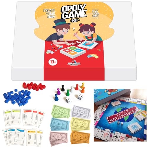 Create Your Own Opoly Board Game Kit with Blank Board & Game Pieces | Create a personalized Opoly-inspired board game for family nights, gifts, classrooms, or special events - style: Blank Opoly Game Kit