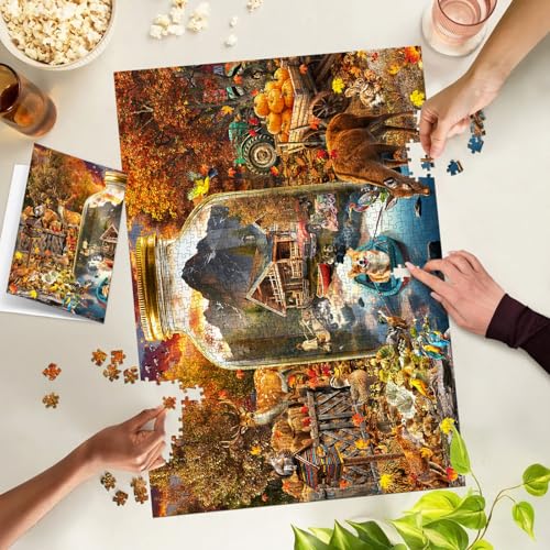 Puzzles for Adults 1000 Pieces, Jigsaw Puzzle for Adults, Fun Challenging Puzzle, Autumn Bottle Scene Puzzles Game, Interlock Perfectly No Dust, Gifts for Easter Mother’s Day - color: Bottle Scene