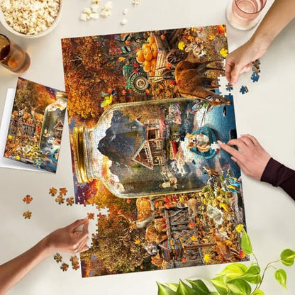 Puzzles for Adults 1000 Pieces, Jigsaw Puzzle for Adults, Fun Challenging Puzzle, Autumn Bottle Scene Puzzles Game, Interlock Perfectly No Dust, Gifts for Easter Mother’s Day - color: Bottle Scene