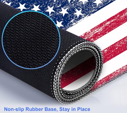 American Flag XXL Large Mouse Pad, Gaming and Home Stitching Side Table Mat | Large Extended Mouse Pad; Full Desk Coverage; Waterproof Coating; Stable Anti-Slide Base For Gaming, Office, Study Daily Use - color: American Flag