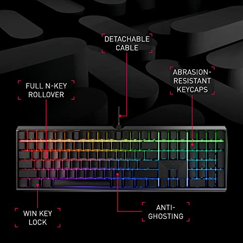 Cherry MX 3.0S Wired Mechanical Gaming Keyboard MX Brown Switches | Robust Aluminum Housing, RGB-Lighting, Full Key Rollover, Anti Ghosting, Black - color: Black w/Brown Switch