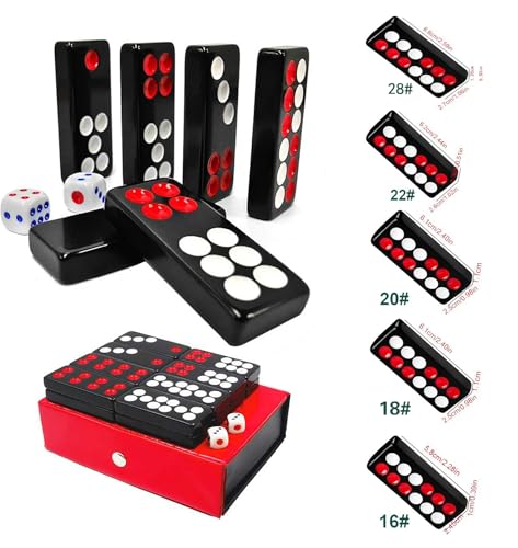 32PCS Pai Gow Tiles Game Set, Chinese Traditional Black Dominoes Pai Gow Poker, Best Casino Game Party Fun Toy for Entertainment (20#) - size: 20#
