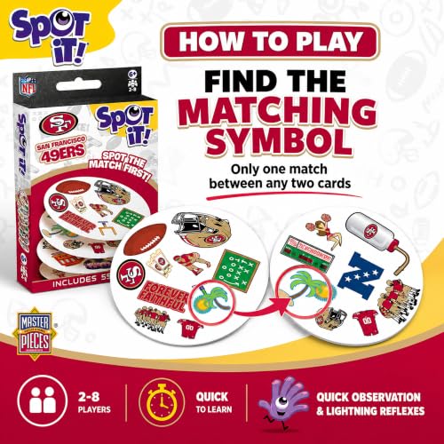 MasterPieces Game Day - NFL San Francisco 49ers Spot It Game for Kids, Adults, and Family - style: San Francisco 49ers