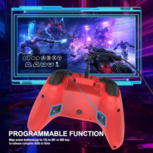 UGAME Wired Controller for Xbox Series X|S, Black Gamepad works with Xbox One/PS4/Switch/PC with RGB Lighting, Turbo, Back Paddles - color: Black