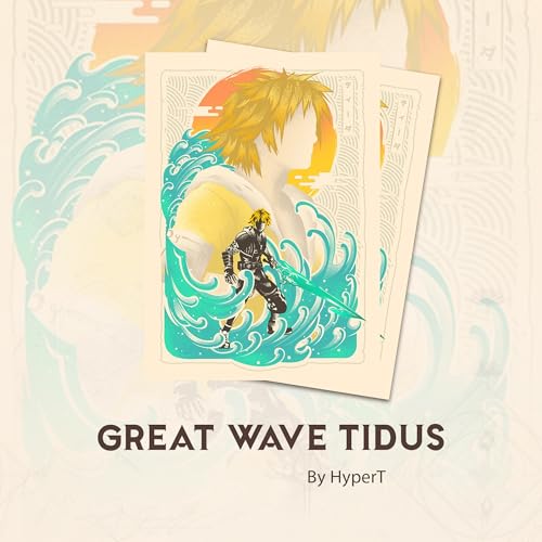 Great Wave Blitzball Hero - MTG Card Sleeves, 104ct, Standard Size, Smooth | Double Sleeving Compatible, Smudge Resistant Matte Back, Compatible with Standard 66x92mm TCG and Magic The Gathering Cards. - color: Great Wave Blitzball Hero