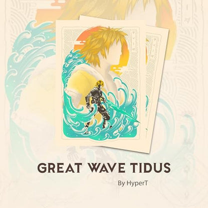 Great Wave Blitzball Hero - MTG Card Sleeves, 104ct, Standard Size, Smooth | Double Sleeving Compatible, Smudge Resistant Matte Back, Compatible with Standard 66x92mm TCG and Magic The Gathering Cards. - color: Great Wave Blitzball Hero