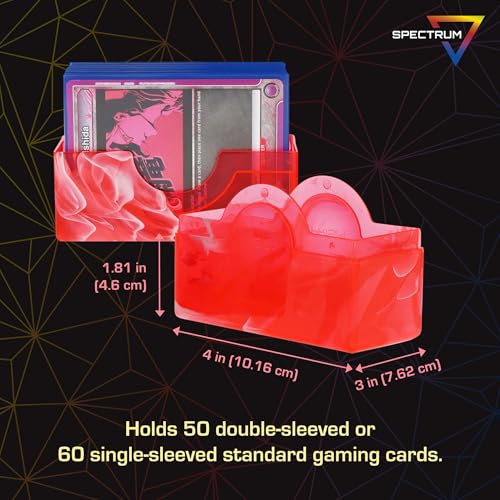 BCW Prism Deck Case - Carnelian Red | Holds 50 Double-Sleeved or 60 Single-Sleeved Cards | Secure Snap Closure | Compatible Collectible Card Bins | TCG Storage Box - color: Carnelian Red