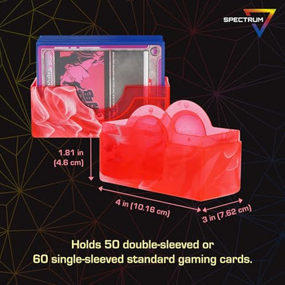 BCW Prism Deck Case - Carnelian Red | Holds 50 Double-Sleeved or 60 Single-Sleeved Cards | Secure Snap Closure | Compatible Collectible Card Bins | TCG Storage Box - color: Carnelian Red