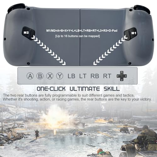 Joso Phone Controller for iPhone/Android Support Phone Case, Mobile Gaming Controller with Ergonomic Design - Wireless Gamepad for Cloud Gaming & PS Remote Play - color: Grey