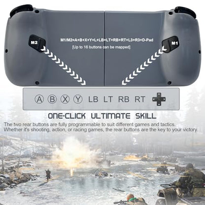 Joso Phone Controller for iPhone/Android Support Phone Case, Mobile Gaming Controller with Ergonomic Design - Wireless Gamepad for Cloud Gaming & PS Remote Play - color: Grey