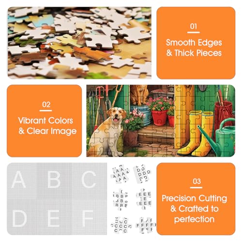 500 Piece Puzzle for Adults – Garden and Dog Jigsaw Puzzle for Adults & Seniors – Eco-Friendly Recycled Paper – Fun & Challenging Family Game Gift for Friends and Family (20.5 x 15 in) - style: Garden Dog
