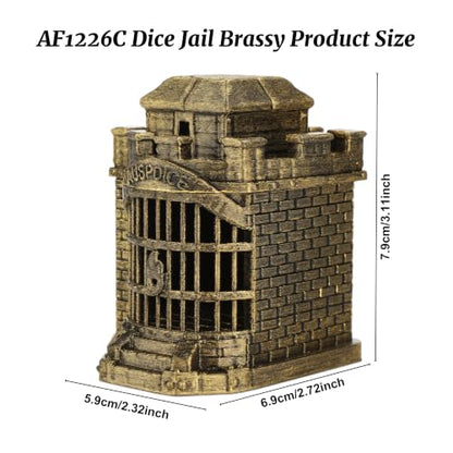 Fantasy Gifts Tabletop Gaming Accessories RPG Dice Display Dice Jail AF1226C | Brushed Brass Color Dice Prison, Premium Dungeon Master Gifts and Map Props Scenery for Wargame & Role Playing Layout - color: Af1226c Dice Jail Brassy