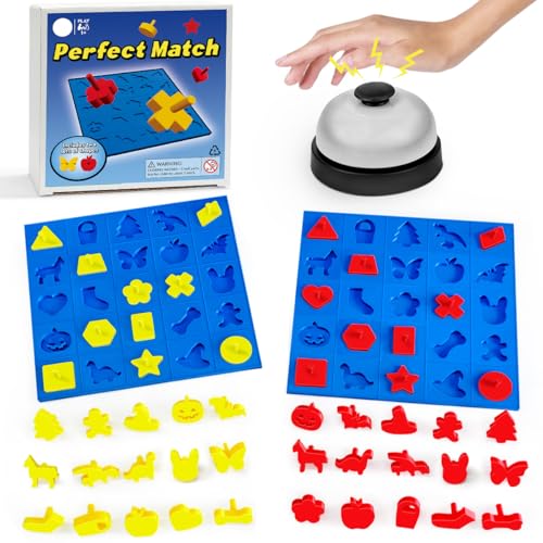 Shape Matching Board Game for Kids 5+ Sorting Shapes and Pieces Puzzle Toy Solo or 2-Player Duel Mode Preschool Games Gifts for Classroom Birthday Back to School Halloween Thanksgiving Christmas