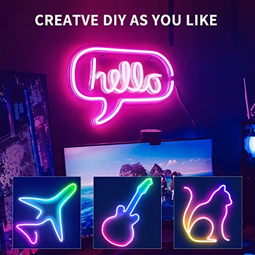 segrass 50ft RGB LED neon Rope Lights LED neon Strip Lights with Remote Control/APP Control IP65 24V Waterproof Flexible Neon LED Strip Lights,Led Lights for Bedroom Room Outdoors Décor - size: 50FT