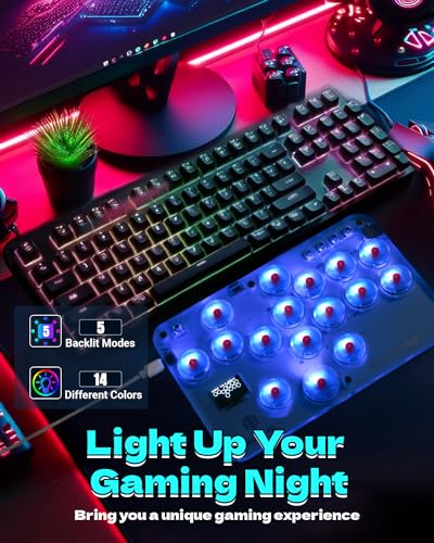 Sehawei Haute42 Arcade Stick S16 All-Button Gamerfinger with Custom RGB | Supports Hot Swap, Turbo Function & SOCD, Compatible with PC/Ps3/Ps4/Switch/Steam