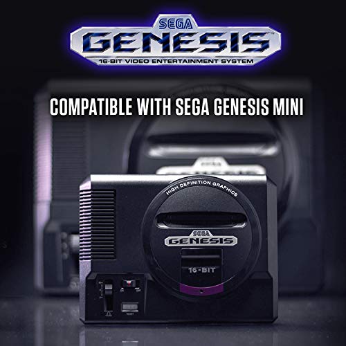 Retro-Bit Official Sega Genesis USB Controller 8-Button Arcade Pad for Sega Genesis Mini, Switch/Switch 2, PC, Mac, Steam, RetroPie, Raspberry Pi - USB Port (Black) - color: Black
