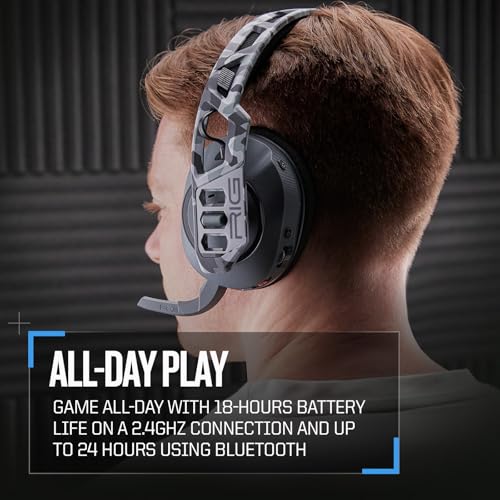 RIG 600 PRO HS Dual Wireless Multiplatform Gaming Headset | Wireless 2.4GHz / Bluetooth for PlayStation PS4, PS5, Nintendo Switch, PC, USB, Steam Deck, Android, iPhone - Arctic Camo