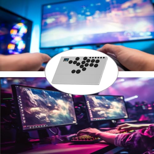 NLOFIN Leverless Arcade Stick 16Keys All-Button Leverless Controller(White) | Custom RGB Arcade Fighting Stick,for PS4/PS5/PC/Switch/Steam, Aluminum Controller,Supports Hot-Swap&SOCD - color: White